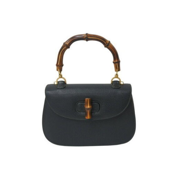 Gucci Bamboo Green Leather Handbag - Picture 1 of 8